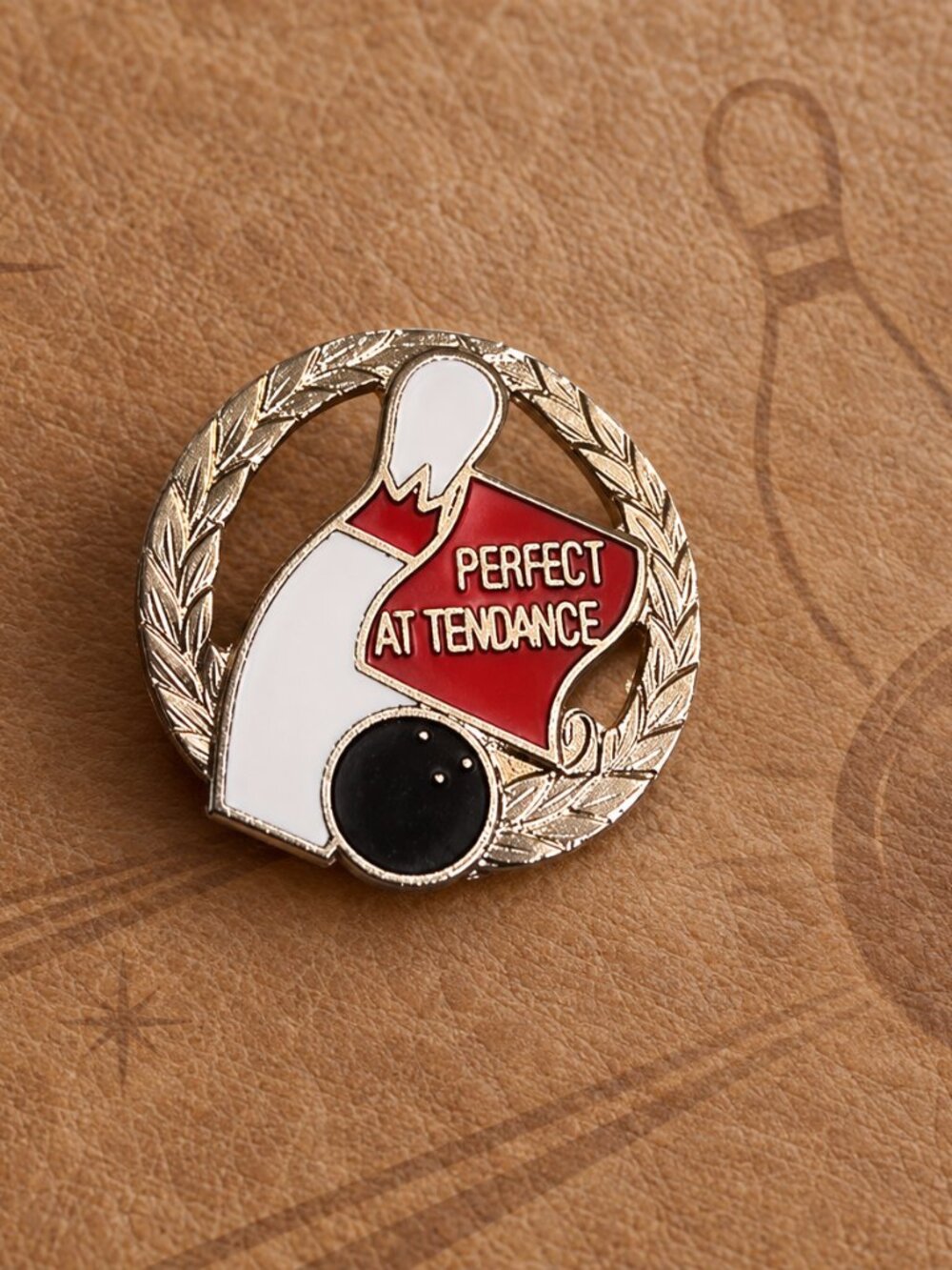 Bowling League Team Perfect Attendance Vintage 1960's Ball Pin Lapel Pin Award